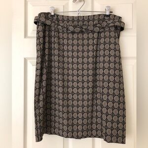 NWT Ann Taylor Loft Belted Pencil Skirt Black Geometric Print Size 14